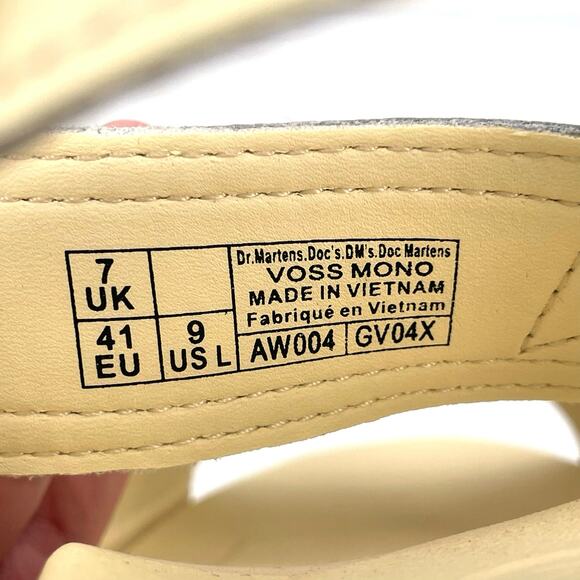 Dr. Martens Voss Mono Sandals Toile Cream Monochrome Pastel Yellow Soft Girl 9 - Picture 10 of 13